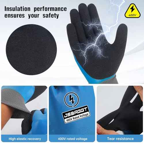 Insulated Electrician Gloves 400V High Voltage Resistant,Flame Retardant Fully Waterproof
