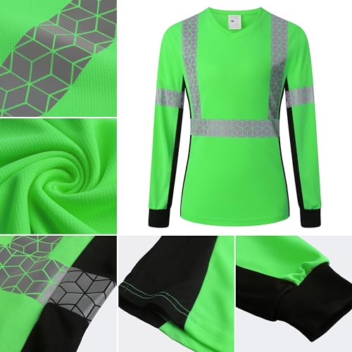 Women Safety Shirt,High Reflective T Shirt for Woman with Unusual Reflective Pattern,Short Sleeve Breathable