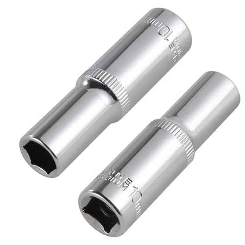 6-Pc 10mm Deep Sockets, 6-Point, 3/8-Inch Drive - Heavy Duty & Affordable Chrome Vanadium Steel, Fits Snap-on, Craftsman, DeWalt - Metric Standard Socket for Auto Repair, DIY & More