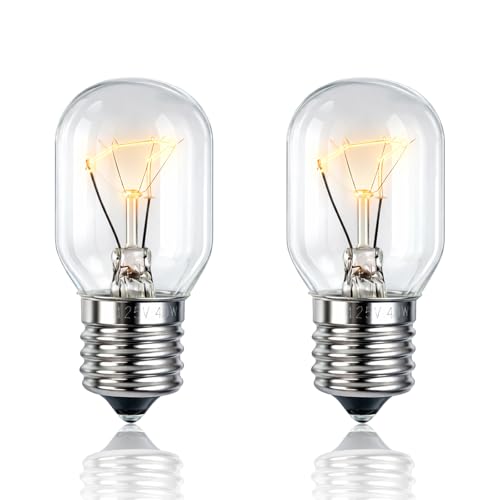 Microwave Light Bulb 40W 125V, 2-Pack for Whirlpool Maytag KitchenAid Kenmore — Warm Yellow Replace R0712016