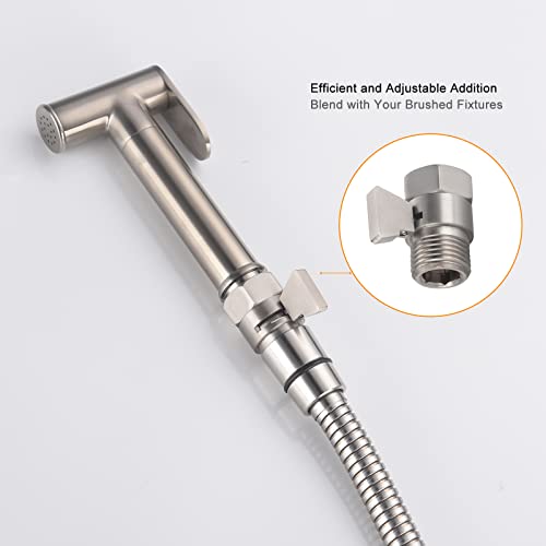 Brushed Nickel Shower Head Shut Off Valve - Water Flow Control & Regulator