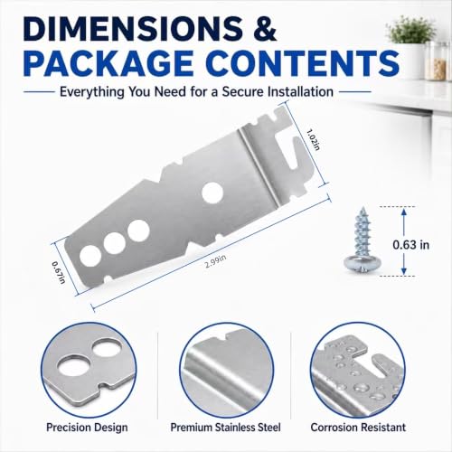 Whirlpool 8269145 4-Pack Dishwasher Mounting Brackets with 5 Screws – SZKEYISN