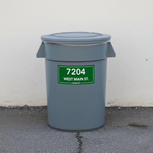 Personalized Trash Can Stickers - Custom House Number & Street Name Decals, Waterproof & Durable