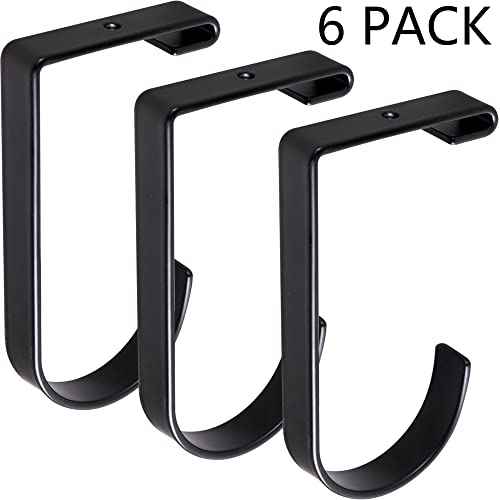 6-Pack Storage Hook for Garage Ceiling Rack & Wall Shelves, Alloy Steel, 70lbs Capacity, Black