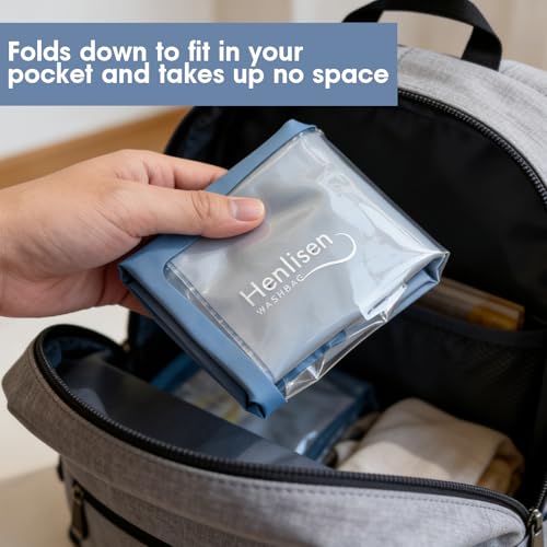 Portable Travel Washing Bag Hand Washable Laundry Solution Lake Blue
