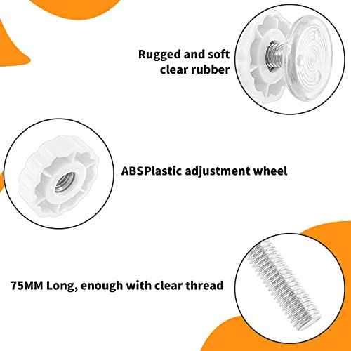 4 Pack Baby Gate Threaded Spindle Rod M10 (10mm) Screw Replacement Hardware Parts Kit for Pressure Mounted Baby & Pet Safety Gates & Stair Gates (10mm, White)