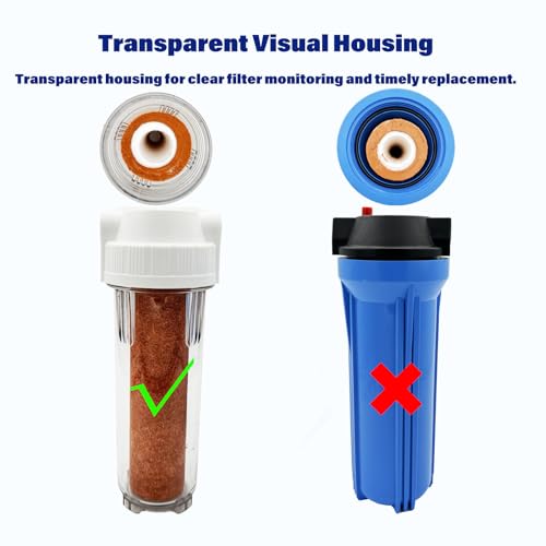 MOPUEHEL System_HS 10-Inch Clear Inline Water Filter Housing for RV & Home