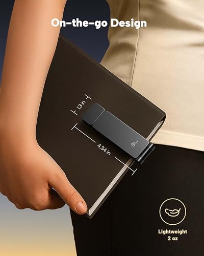 86lux Rechargeable Gray Clip-On LED Book Light with Brightness & Color Control