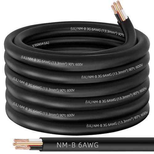 XMK 35 ft 6/3 NM-B Copper Wire with Ground - Indoor Residential Electrical Cable