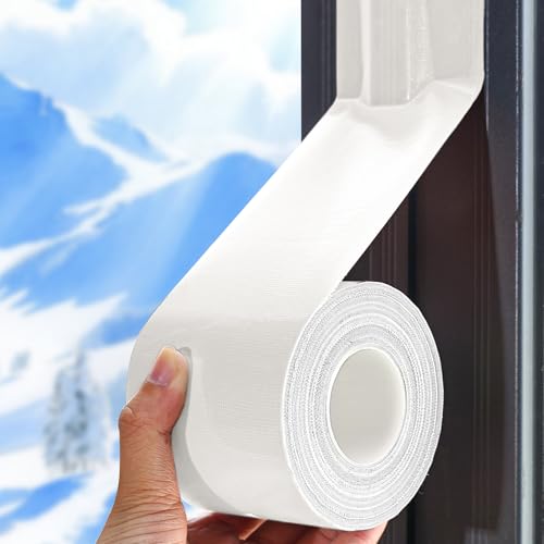 White Window Sealing Tape 3 Inch x 65.5 Ft Insulation & Weatherproof for Windows