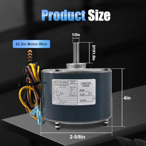1/4 HP Condenser Fan Motor 1100 RPM CCW Replacement for HVAC Units