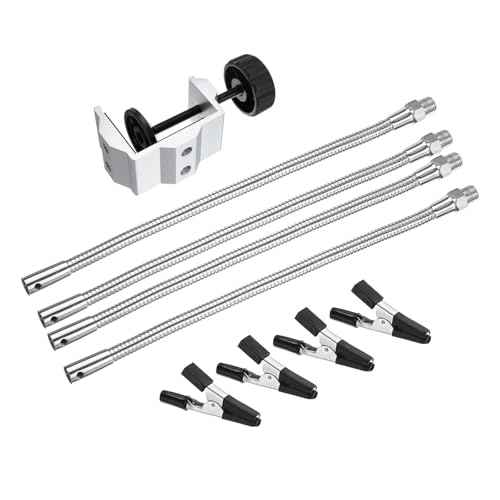 HARFINGTON Soldering Helping Hands, Third Hand Solder Tool Clamp Stand with Flexible Arms 4 Rotatable Alligator Clip for PCB Electronics Repair Assembly Hobby Welding, Silver 10"