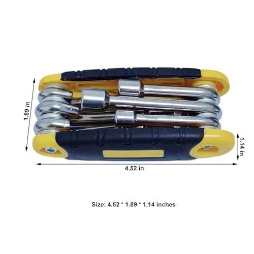 Folding Nut Driver,6 in 1 Portable Hex Nut Driver Set Metric,5mm 6mm 8mm 9mm 10mm 12mm Socket Wrench for Repair