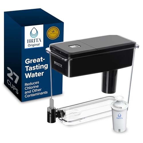 Brita Ultra Max Black 27-Cup Water Dispenser with Filter - Large Fridge-Friendly