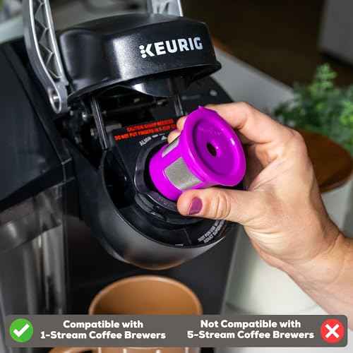 Perfect Pod 1-Stream Cafe Save Reusable K Cup Pod Coffee Filters - Refillable Coffee Pod Capsules with Built-In, Integrated Mesh Strainer for use with Keurig & Select Single Cup Coffee Makers, 4-Pack