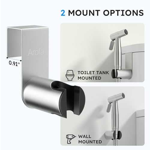 Arofa Handheld Bidet Sprayer for Toilet - Brushed Nickel, 1 Pack