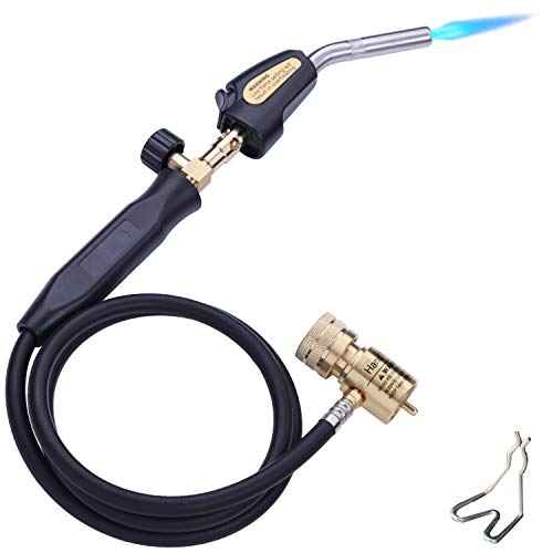Propane Torch Hand Hose, Mapp Gas Torch,Welding Torch,Hose Length 1.5M/60"Maximum Operating Temperature 1900¡É/3600¢µ-with Hook (Quick ignition with valve Style)
