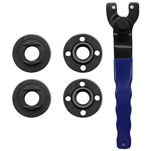 Universal Grinder Spanner Wrench with 4 Pcs 5/8-11 Shaft Nut, Fit 4.5"-7" Grinders - O-K-023-LM
