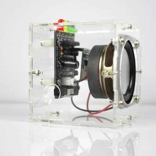 Transparent DIY Stereo Speaker Kit with LED Light Electronic Audio Amplifier ? a cool mini speaker suitable for home, school, and workshop soldering practice kits
