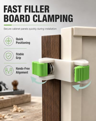 2pcs Woodworking Filler Board Installation Clamp with Scribing Disc – Adjustable Cabinet Filler Jig