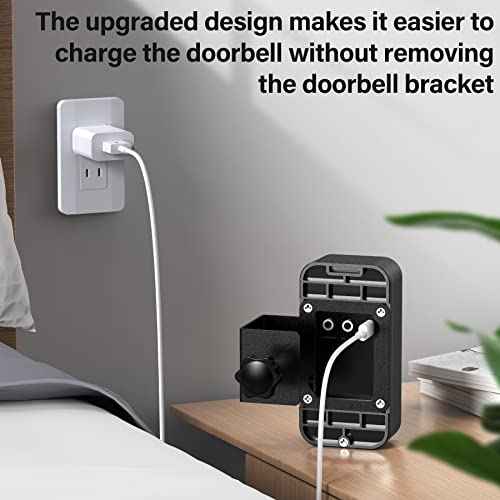 Upgrade Anti-Theft Video Doorbell Mount, Not Block Doorbell Motion Sensor, No-Drill Mounting Bracket for Apartment Renters Home Office Room, Not for Security Door (Doorbell Not Included)