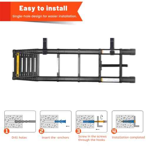 4 Pack Garage Storage Hooks, Ladder Hangers, Steel Wall Mount Hooks, Utility Hooks for Hanging Heavy Duty Shed Tools, Ropes, Garden Hoses, Shovel, Bulk Items, etc.£¨88lbs, 4Inch£©