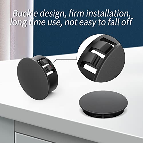 50PCS 1 Inch Black Plastic Hole Plugs Furniture Decorative Cover - QCDENG