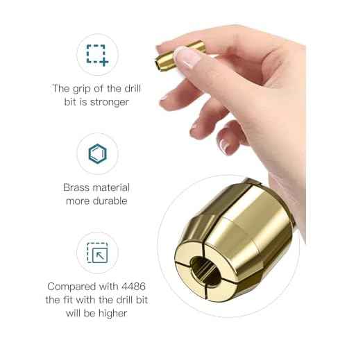 Drill Chuck Collet Set for Dremel, 14PCS 1/32" to 1/8" Replacement 4486 Drill Keyless Bit Chuck Shank Rotary Tool Quick Change Adapter