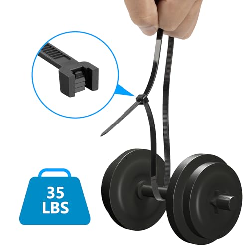 8 Inch Black Zip Ties Pack of 1200 Cable Ties 35 Lbs Tensile Strength - Eletoo