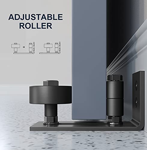 EaseLife Adjustable Sliding Barn Door Bottom Floor Guide - Wall Mount, Black, Variation 1