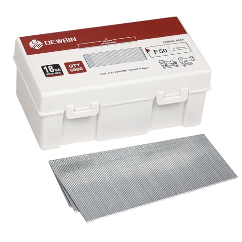 DEWBIN 2-inch 18 GA Galvanized Brad Nails - 6000 Count for Nail Gun