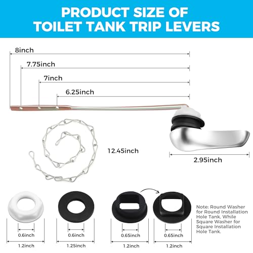 Yupjlia 2 Pack Front Mount Toilet Handle Replacement Kit with Metal Lever