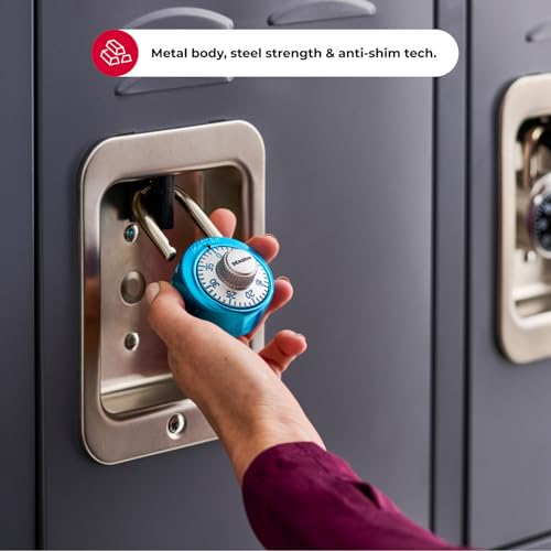 Master Lock Combination Padlock Light Blue Gym & School Lock 1561DLTBLU