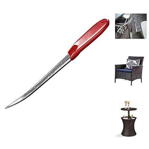 Wicker Repair Tool, Stainless Steel Prying Tool with Silicone Handle Cover, Dragon Pattern No Metal Burrs Rattan Pick for Patio Furniture Basket Fix/Webbing-30