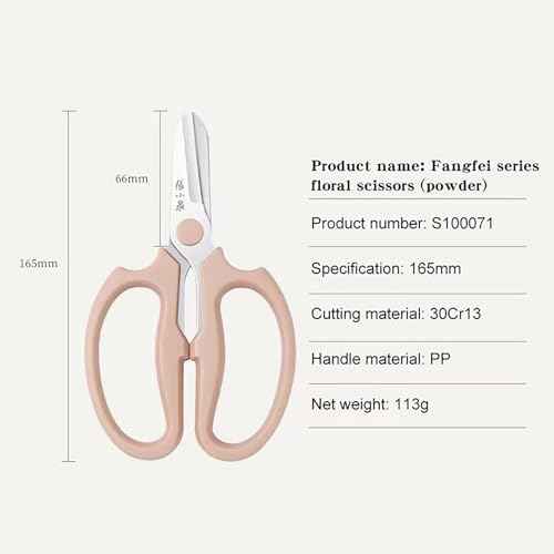 Professional Floral Scissors & Garden Shears - 3.38mm Stainless Steel, Ergonomic Wide Grip for Cutting Fresh Flowers, Florist Supplies, Pruning & Trimming (PINK)