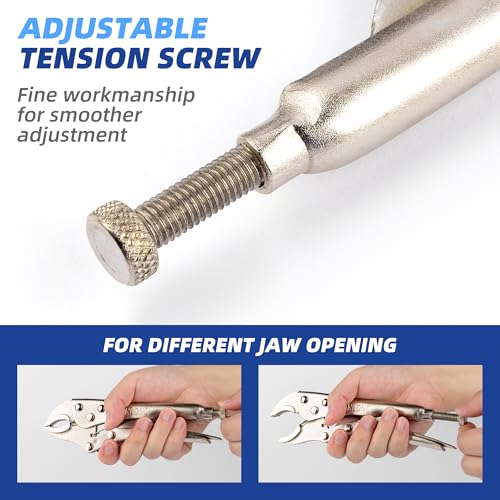 7-Inch Locking Pliers, Curved Jaw Locking Pliers with Wire Cutter, Fit for Clamping Twisting Welding