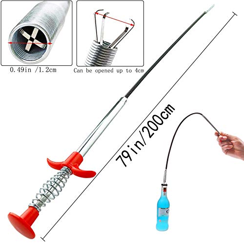 Domejo 79-Inch Flexible Drain Snake Clog Remover for Household Pipes