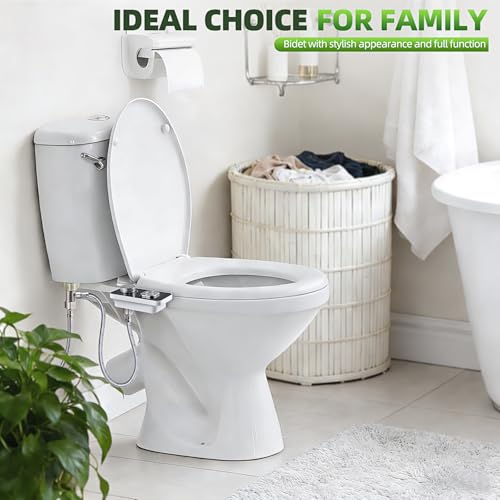 SAMODRA Black Non-Electric Bidet Attachment with Dual Nozzles & Pressure Control