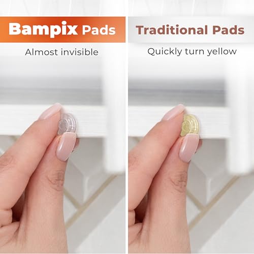 128 Pack Clear Self-Adhesive Rubber Cabinet Door Bumpers - Soft-Close Noise Reduction