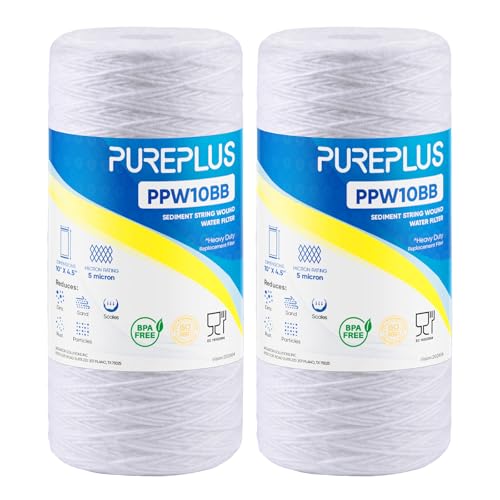 PUREPLUS 5 Micron Water Filter Cartridges 2 Pack for Whole House Well Water