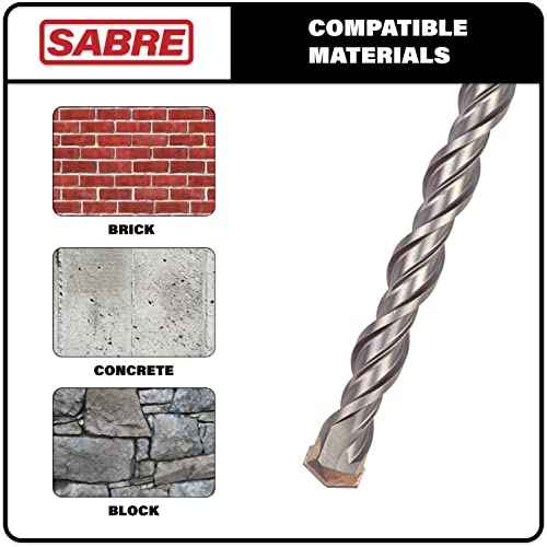 1-1/4 Inch x 12 Inch SDS Plus Rotary Hammer Drill Bit, Carbide Tipped for Brick, Stone, and Concrete Version 2 (1-1/4" x 10" x 12")