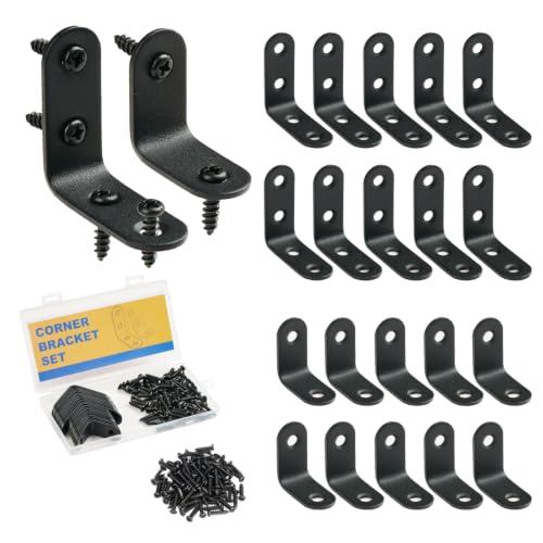 20 Pack Stainless Steel Corner Brackets for Furniture Reinforcement
