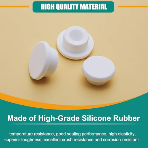 Dekiphox 110PCS White Silicone Rubber Hole Plugs Assorted Sizes for Bathtub Jets
