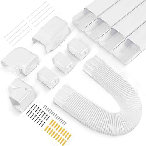 4¡±W 16.5Ft Decorative PVC Line Set Cover Kit for Mini Split Lineset Cover Kit for Air Conditioner & Heat Pump (White)