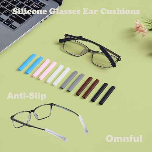 Glasses Ear Cushion, Non Slip Soft Silicone Eyeglass Ear Cushions, Anti-Slip Comfort Eyeglasses Temple Tips Sleeve Retainer