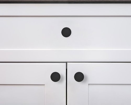 khtumeware 10 Pack Matte Black Cabinet Knobs - 1-1/5 Inch Round Drawer Pulls for Kitchen Cabinet Hardware Dressers Knobs and Closets