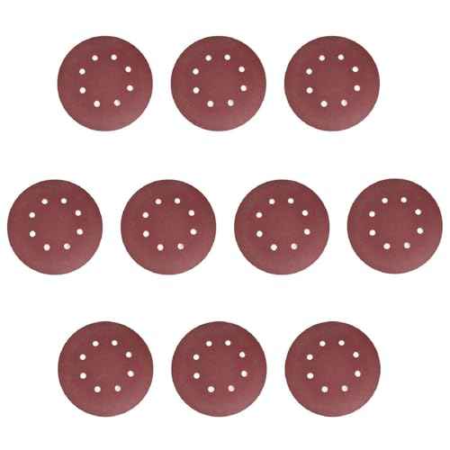 Utoolmart 10Pcs 7 Inch 8 Hole Hook & Loop Discs, 120 Grit Sanding Discs Flocking Sandpaper for Random Orbit Sander