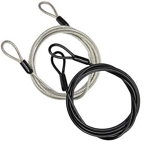 GOMRQING 3.3ft Outdoor Security Cable Lock 2 Pack - Braided Steel Luggage & Bike Lock