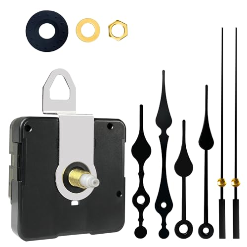 AIRUIFU Silent Battery Operated Wall Clock Movement Replacement Shaft 23/64 inch Thread Length