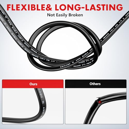 Oududianzi 30FT 2-Conductor 18 AWG Electrical Wire Stranded PVC for Automotive Marine LED Lighting